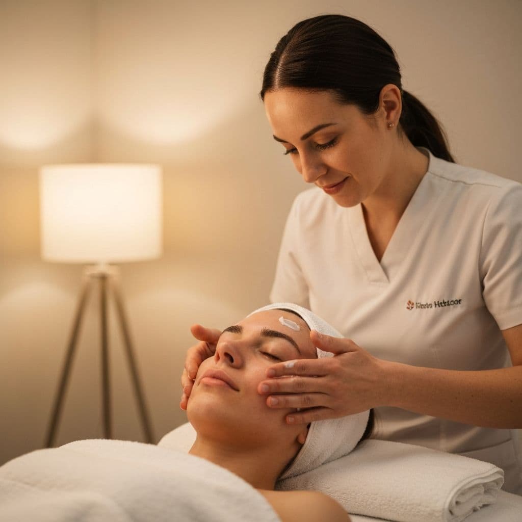 Relaxing facial treatment at Sun Spa in North Miami Beach
