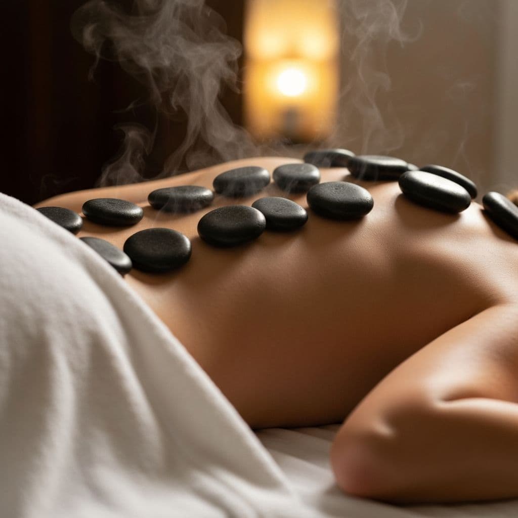 Hot stone massage at Sun Spa in North Miami Beach